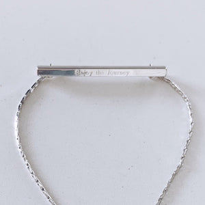 Smart Jewelry Personal Safety Panic Device for Emergency - Inspirational Silver Bar Bracelet