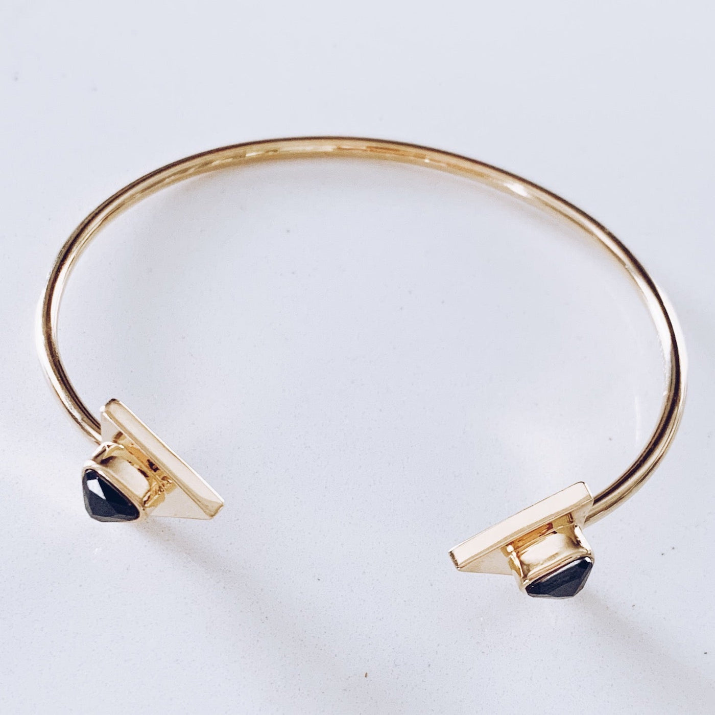 Black CZ Open Cuff Bracelet