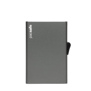 RFIDsafe® RFID blocking aluminum slider wallet, Dark Grey
