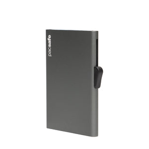 RFIDsafe® RFID blocking aluminum slider wallet, Dark Grey