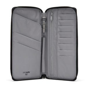 Pacsafe® RFIDsafe™ RFID blocking travel wallet, Jet Black