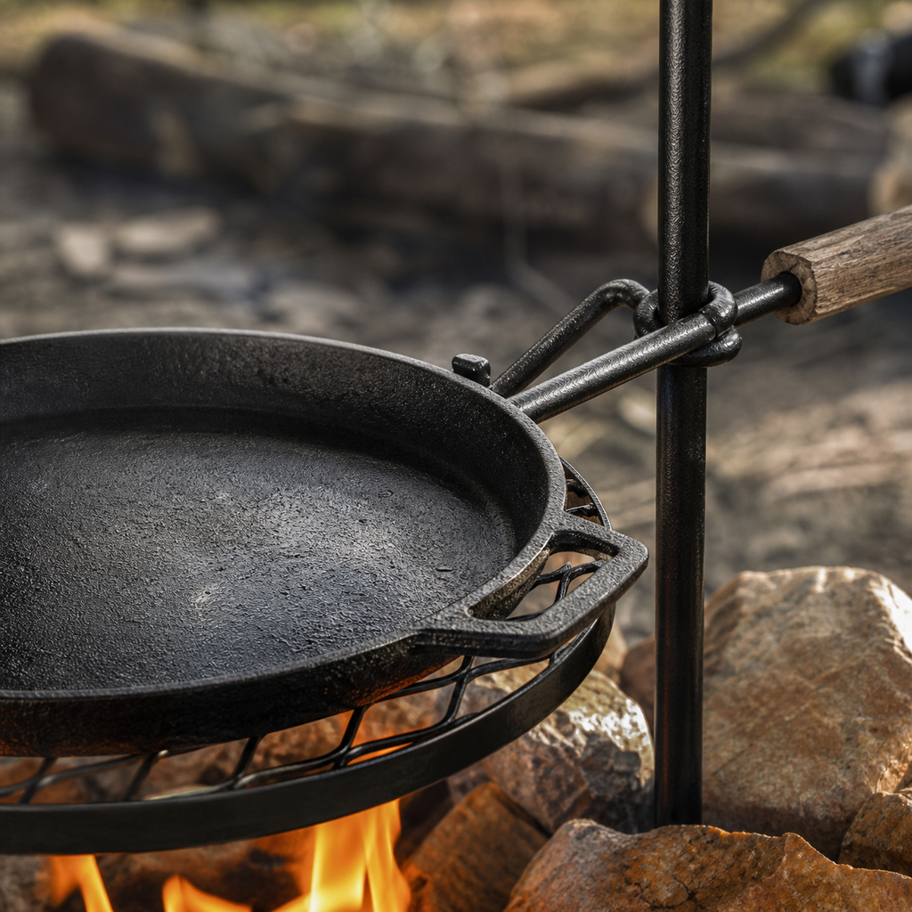Cast Iron Camp Grill Stand 04 detail