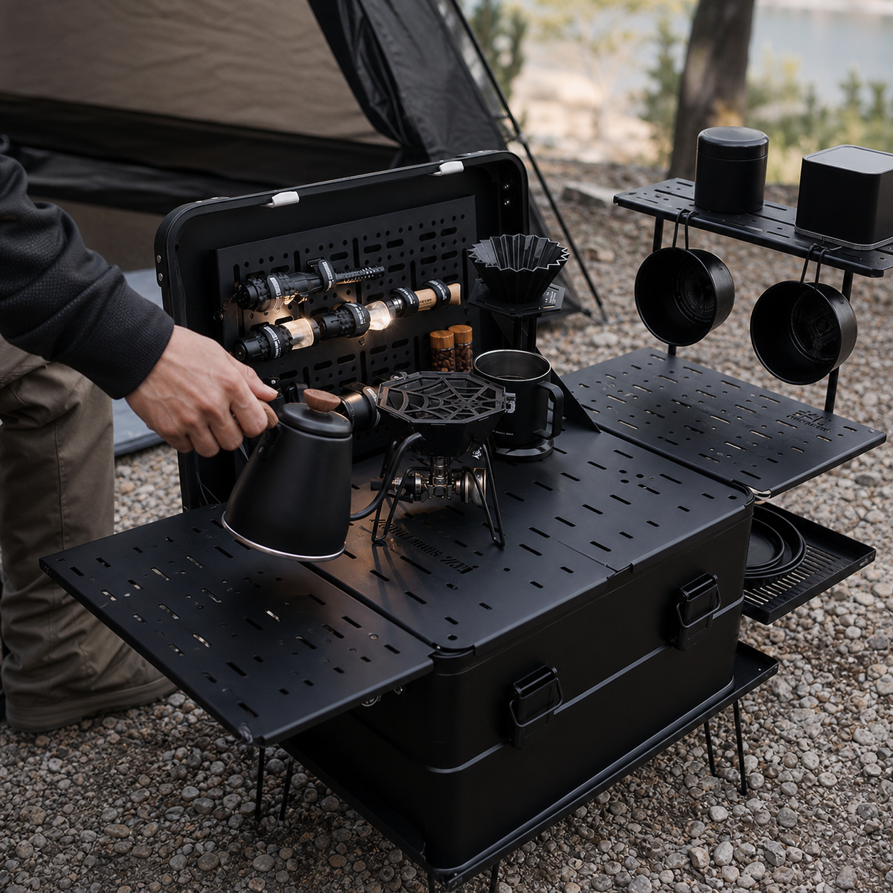 Coffee Camp Storage Box System 03 human use