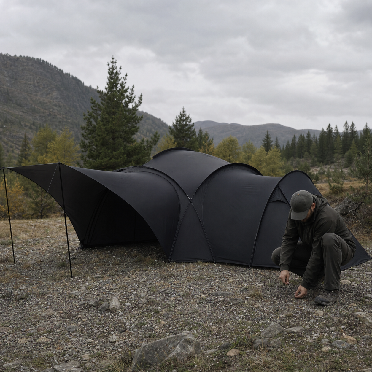 Expandable Dome Camp Shelter 03 human use