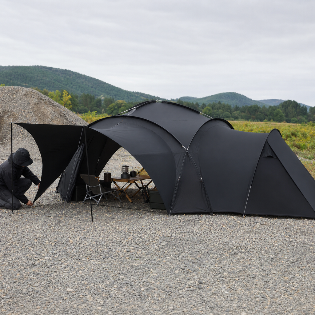 Expandable Dome Tarp Shelter 03 human use