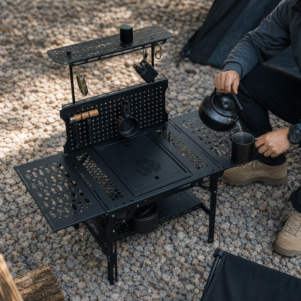 Folding Camp Table 03 use