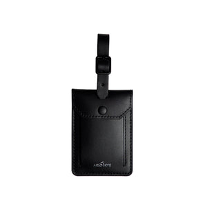 Black leather tag