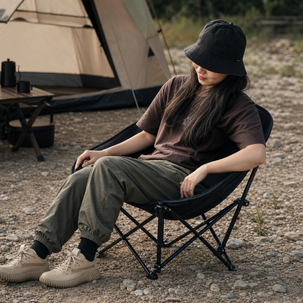 Portable Moon Camp Chair 03 human use