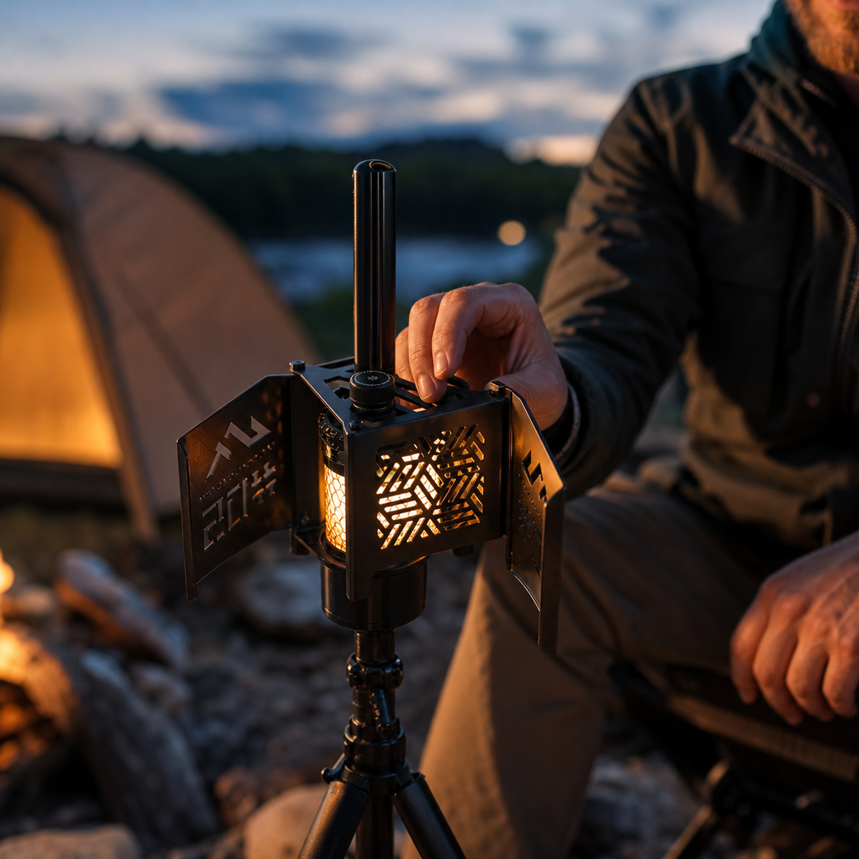 Rotating Camp Lantern Shade 03 human use