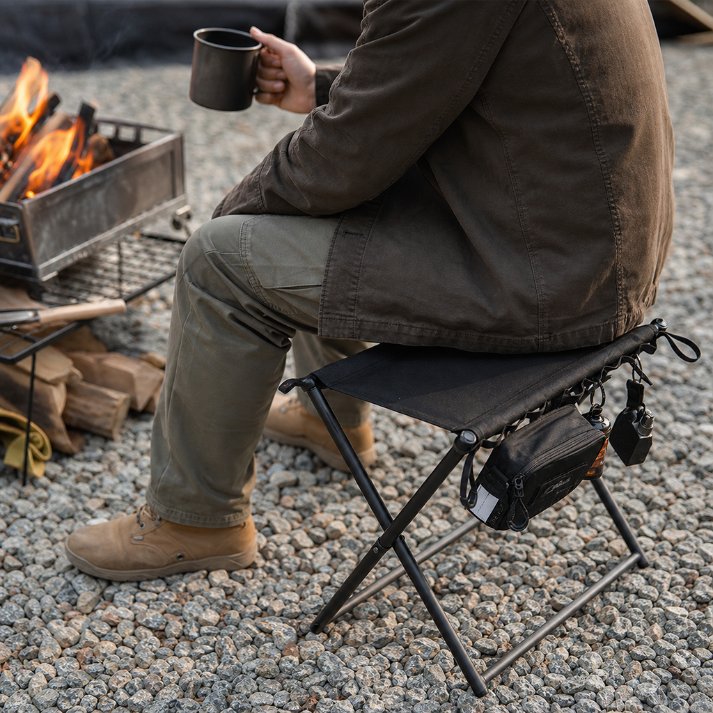 Tactical Folding Camp Stool 03 human use