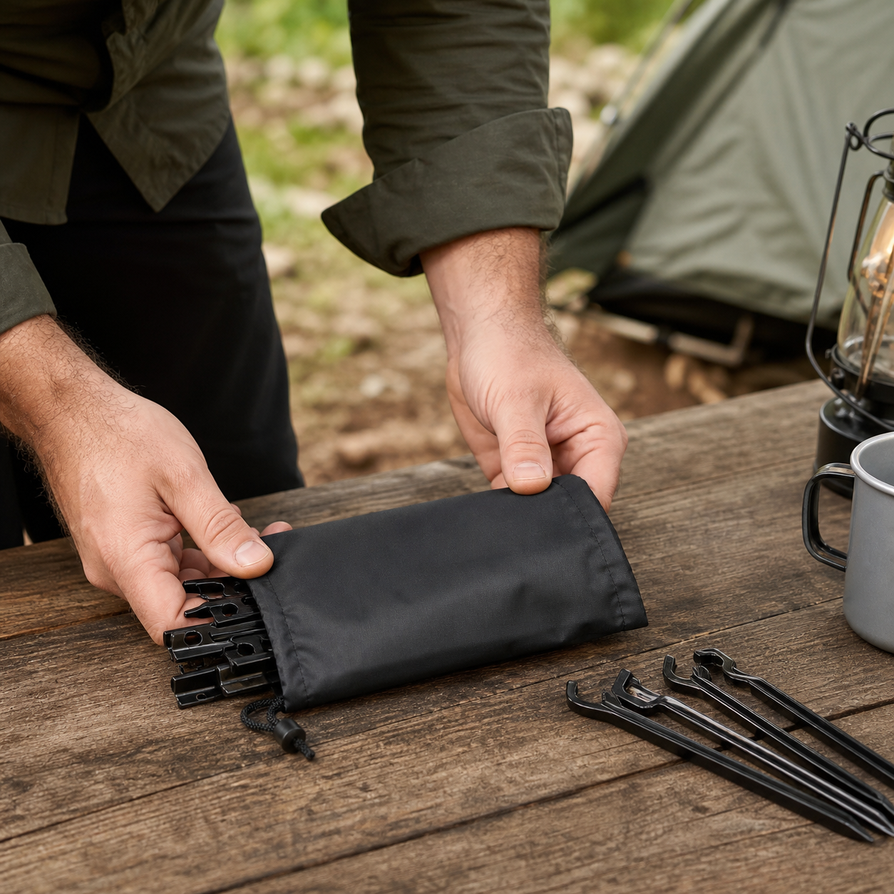 Tent Stake Storage Pouch 03 human use