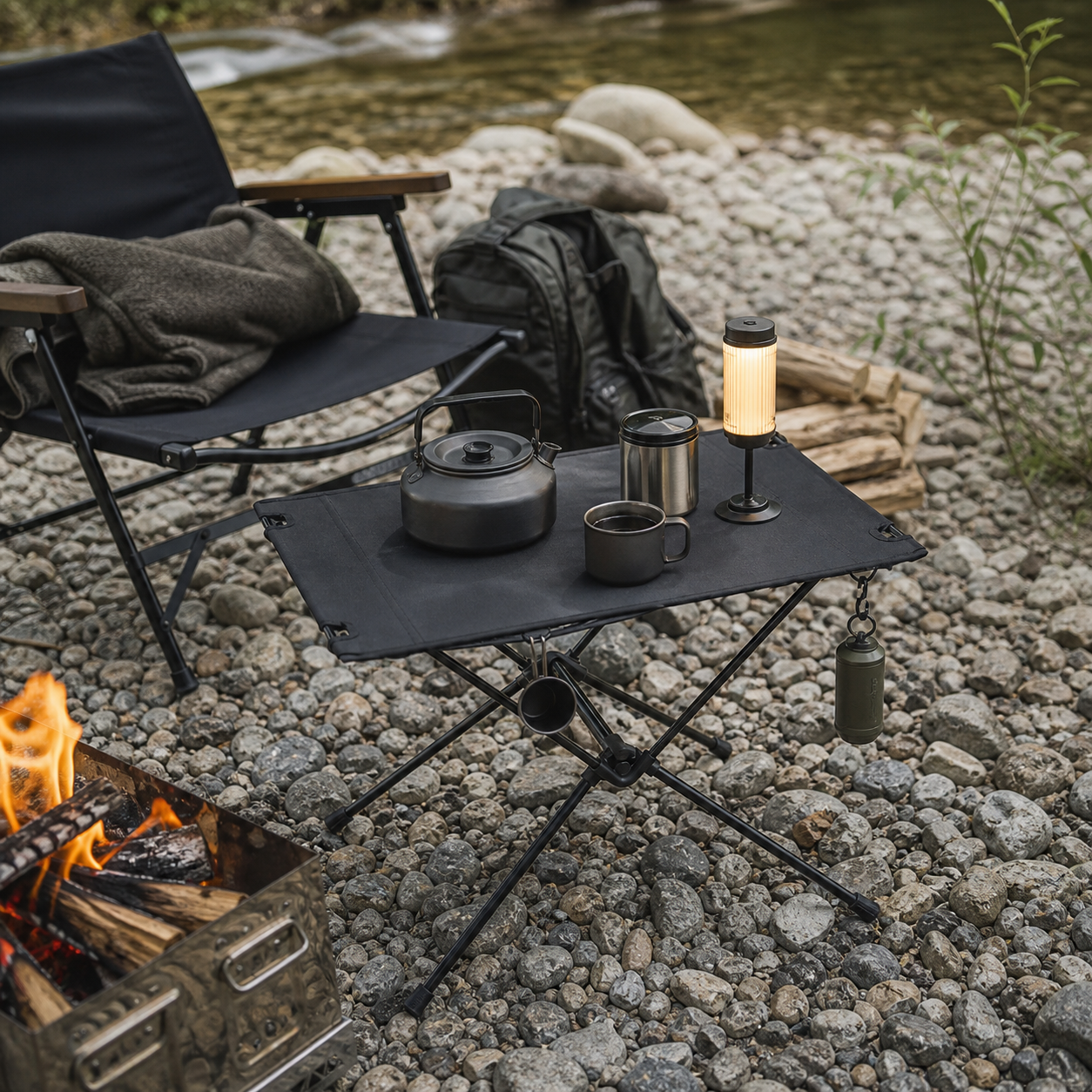 Ultralight Fabric Camp Table 02 lifestyle