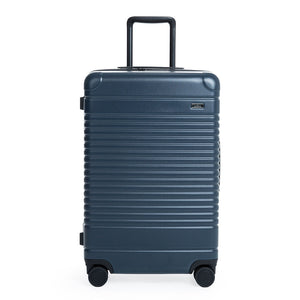 Front view of the zipper check-in in navy blue